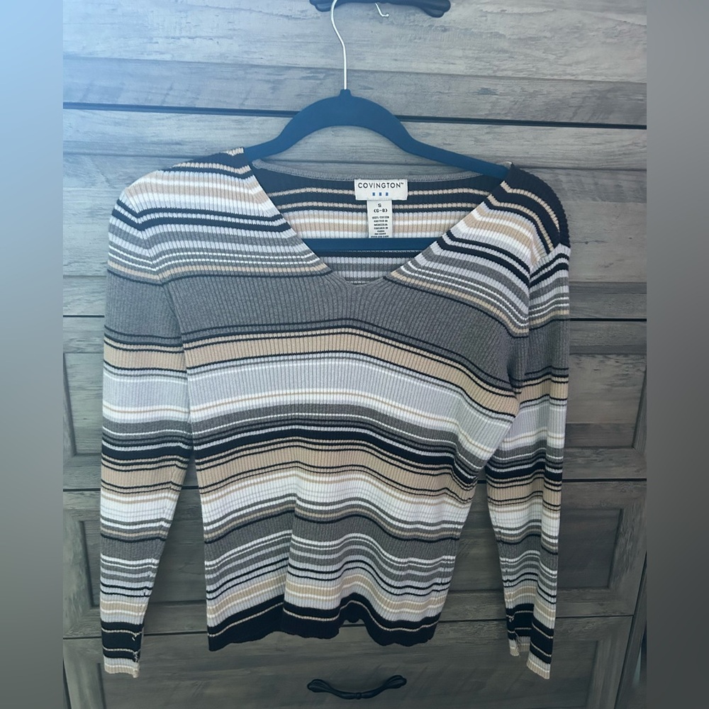 Covington Striped V-Neck Sweater